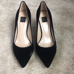 White House Black Market black suede heels
